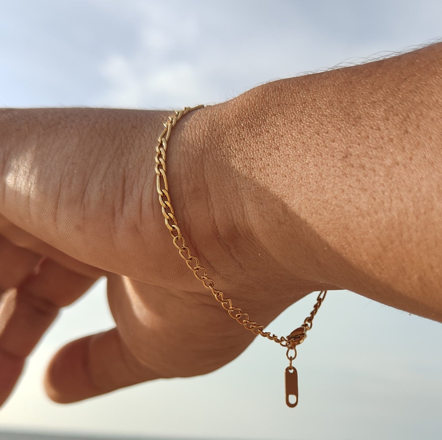 Figaro 18kt Gold Plated Link Bracelet