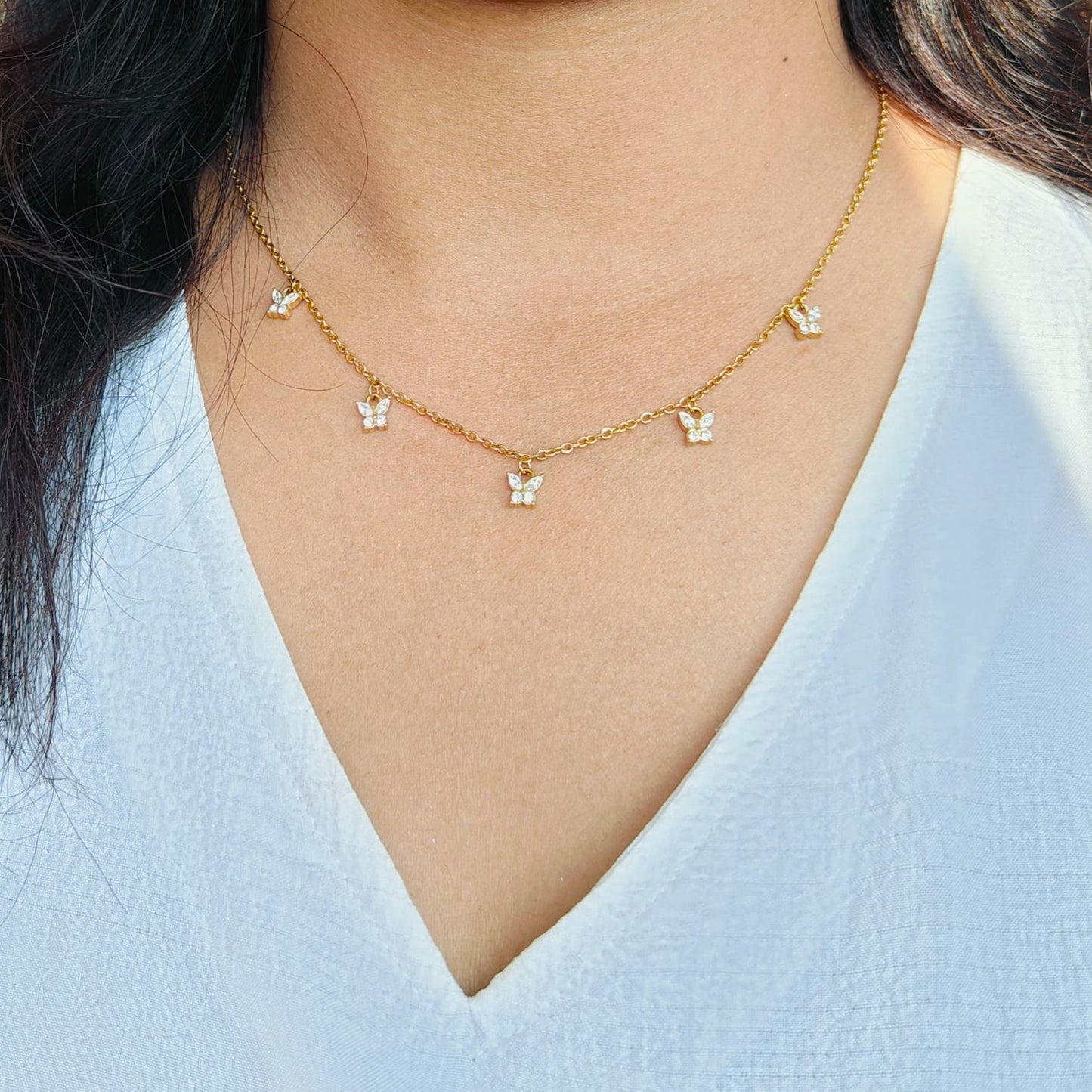 Charming Butterfly 18kt Gold Plated Luxury Necklace