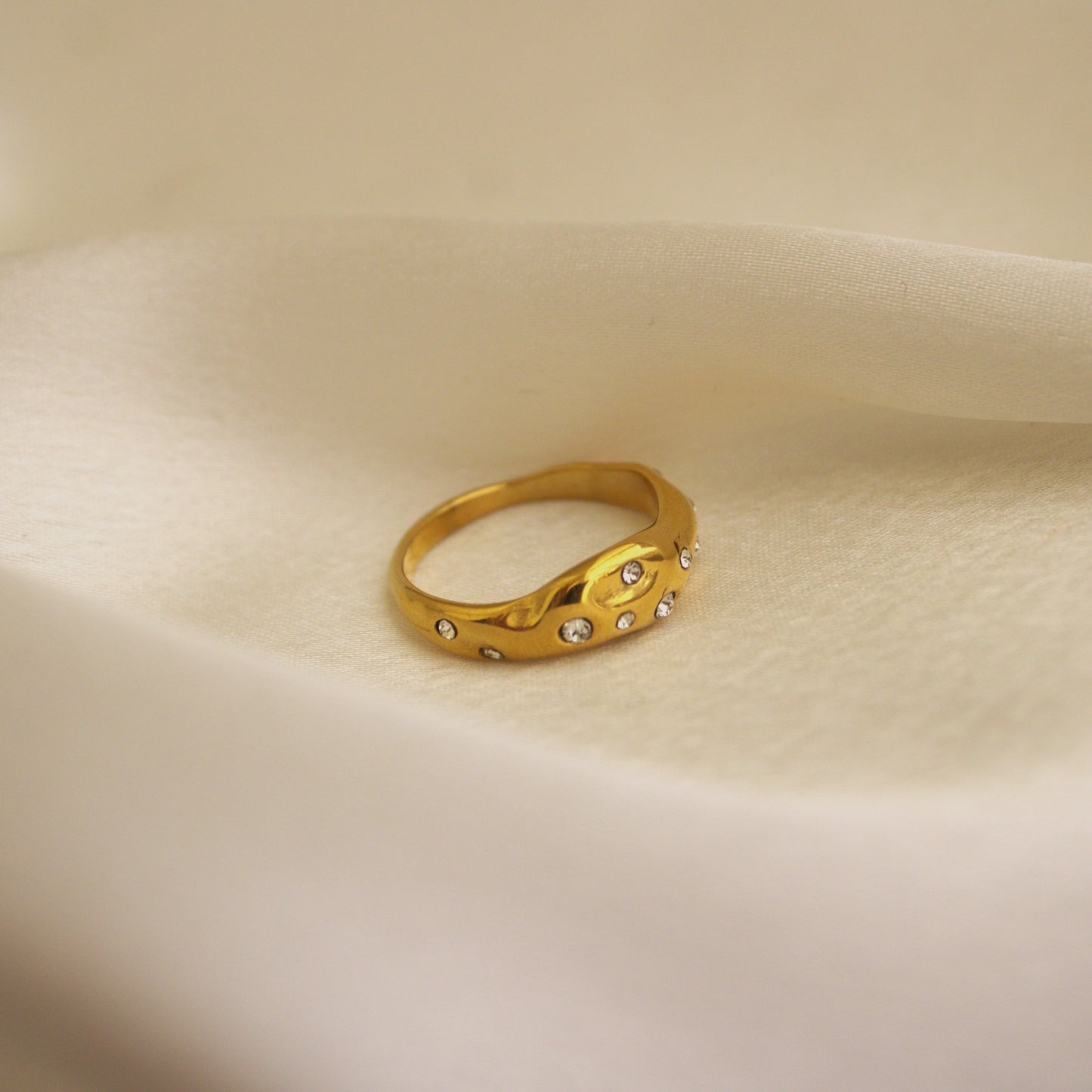 Cosmo Studded 18kt Gold Plated Luxury Ring