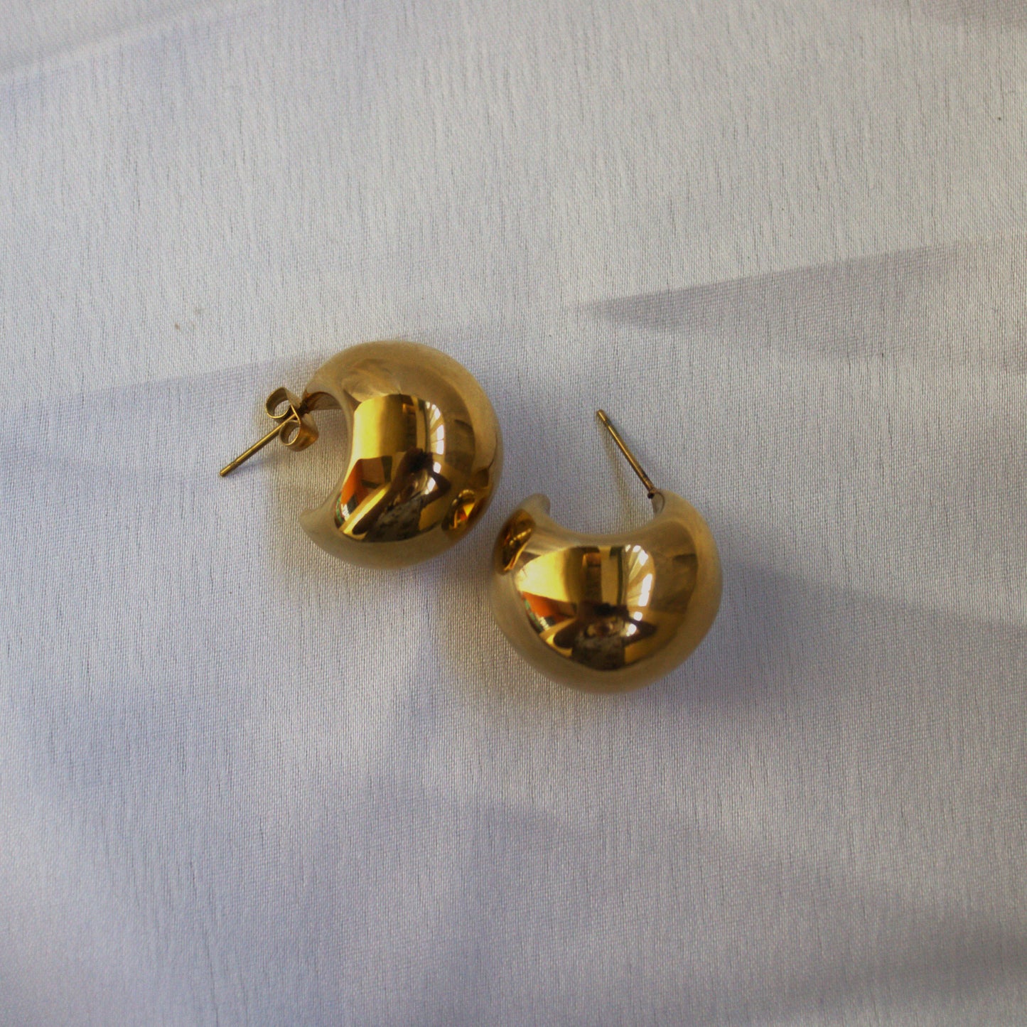 Dome Chunky 18kt Gold Plated Earrings
