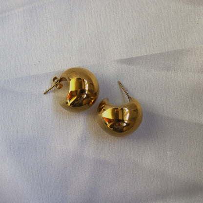 Dome Chunky 18kt Gold Plated Earrings