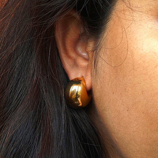 Dome Chunky 18kt Gold Plated Earrings