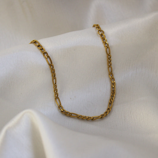 Figaro 18kt Gold Plated Link Bracelet